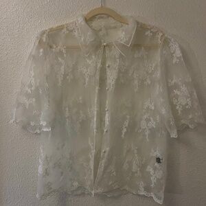 Lace Button Up